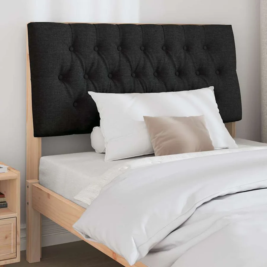 Tête de lit capitonnée Noir 100 cm Pin massif - 3
