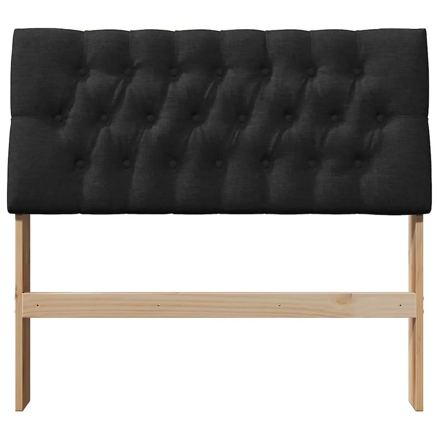 Tête de lit capitonnée Noir 100 cm Pin massif - 4