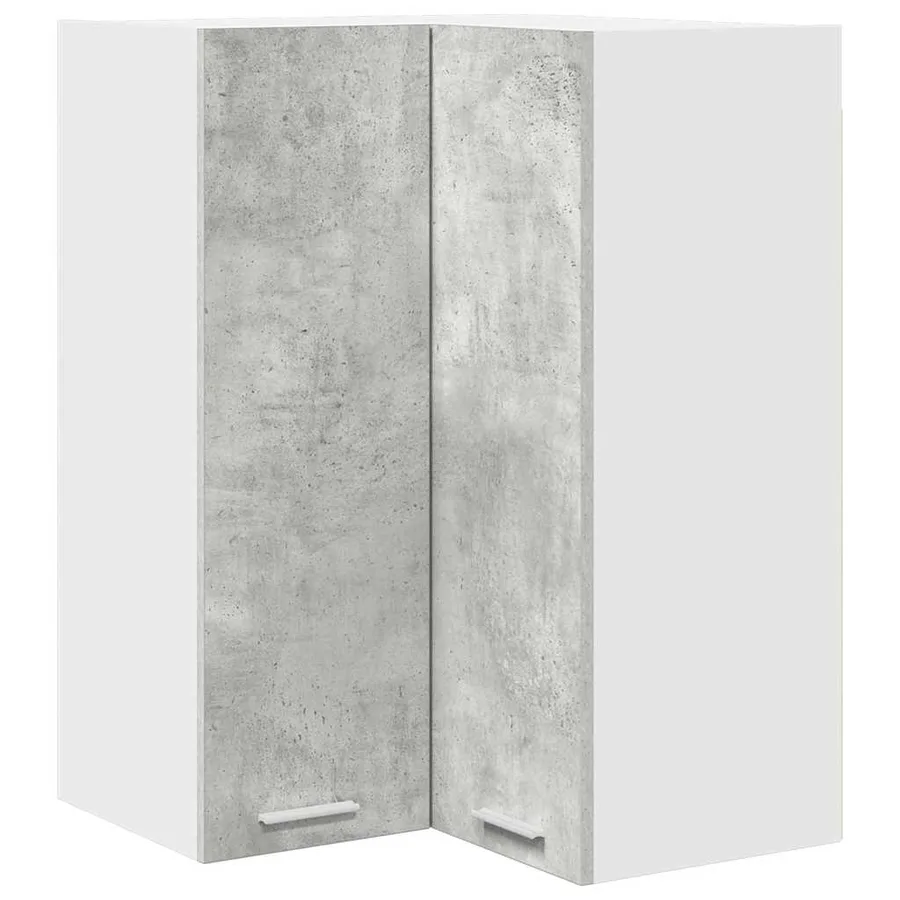 Armoire suspendue Gris béton et Blanc 57 x 57 x 80 cm - 2