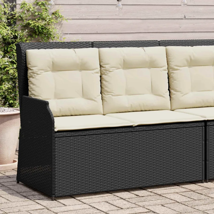 Banc de jardin Noir polyrotin - 3