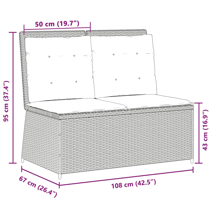 Banc de jardin Marron polyrotin - 9