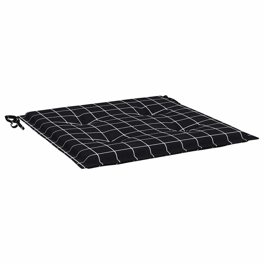 Coussins de chaise de jardin lot de 6 motif à carreaux noir - 5