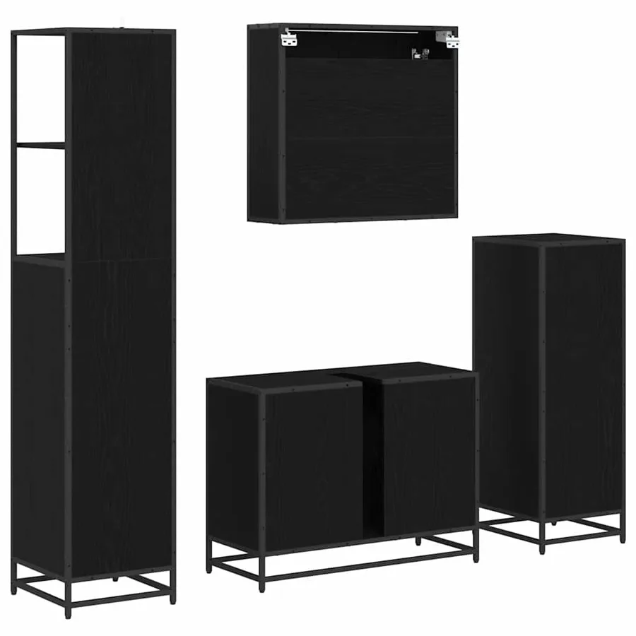 Ensemble de mobilier de salle de bain 4 pcs Chêne noir - 10