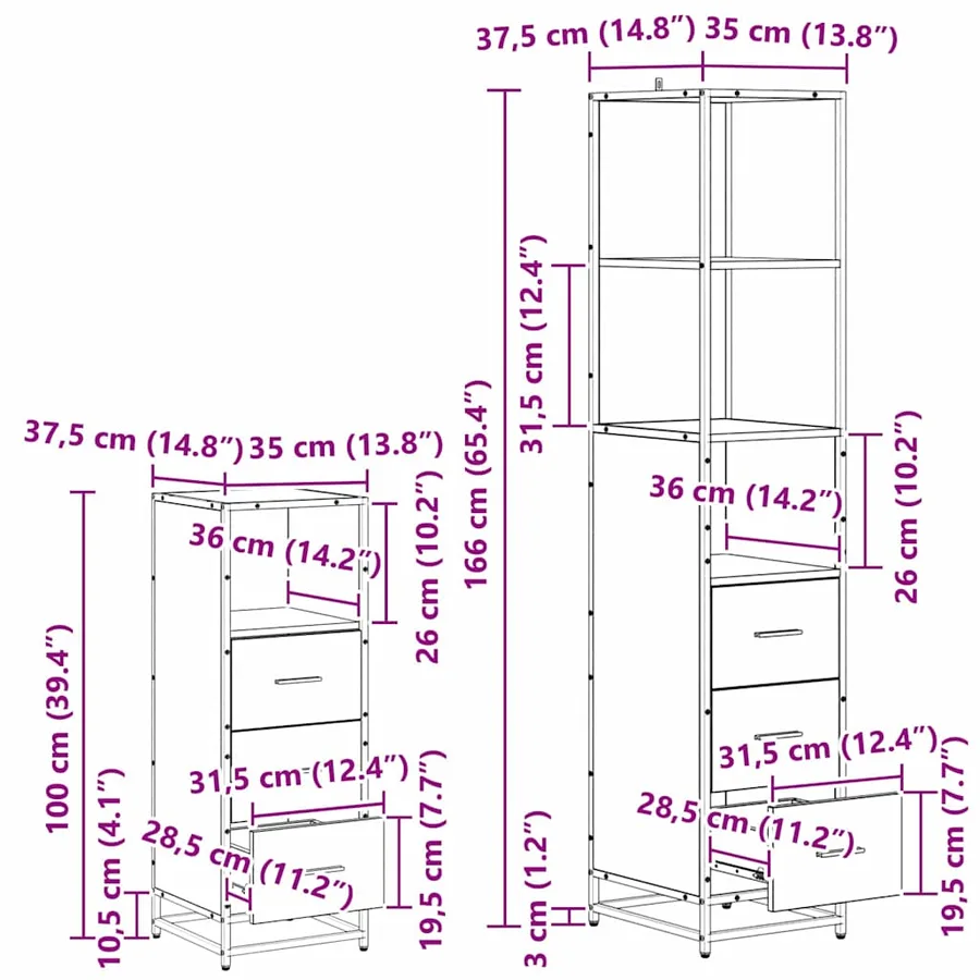 Ensemble de mobilier de salle de bain 4 pcs Chêne noir - 19