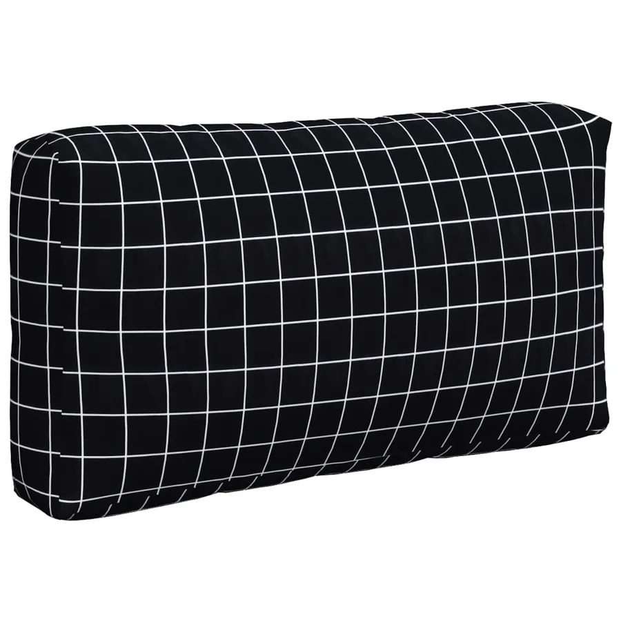 Coussins de palette lot de 3 motif à carreaux noir tissu Oxford - 6