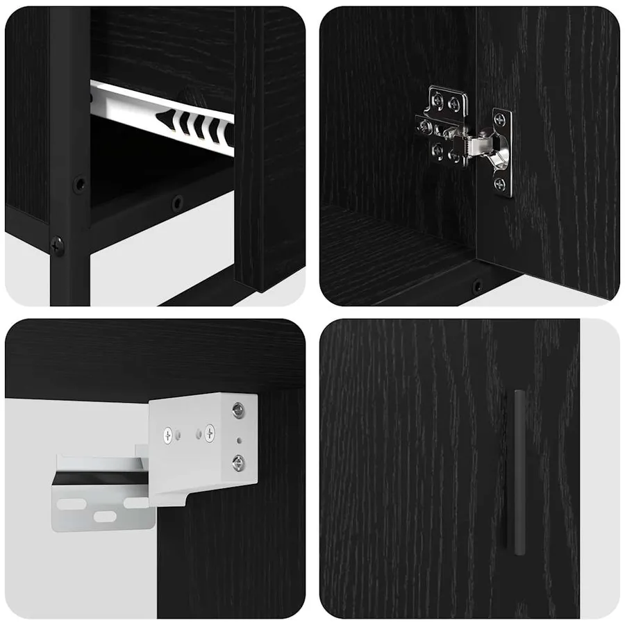 Ensemble de mobilier de salle de bain 4 pcs Chêne noir - 12