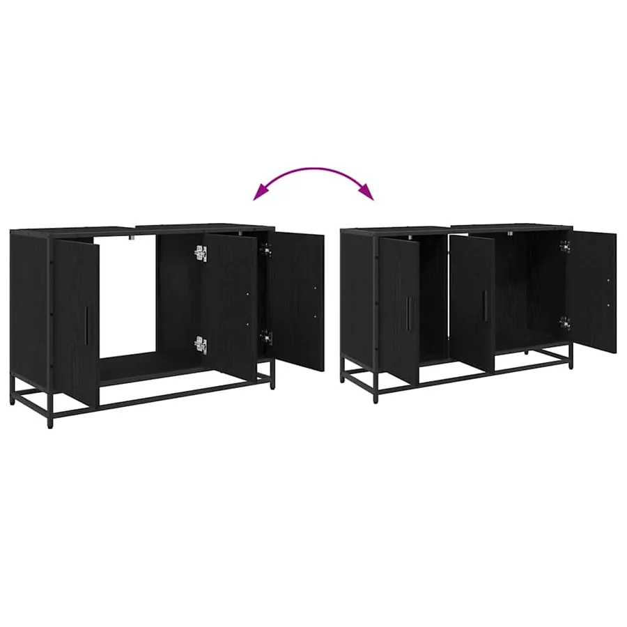 Ensemble de mobilier de salle de bain 4 pcs Chêne noir - 13