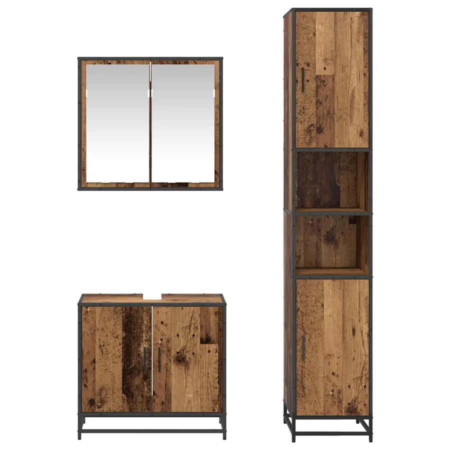 Ensemble de mobilier de salle de bain 3 pcs Bois Ancien - 10