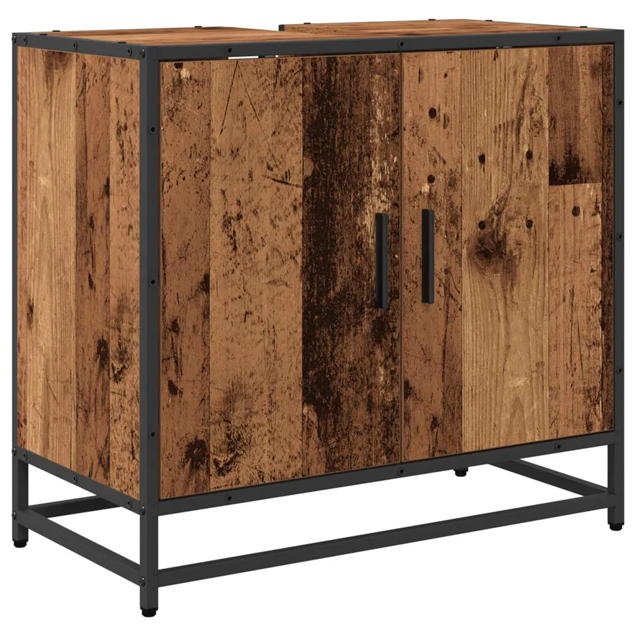 Ensemble de mobilier de salle de bain 3 pcs Bois Ancien - 7