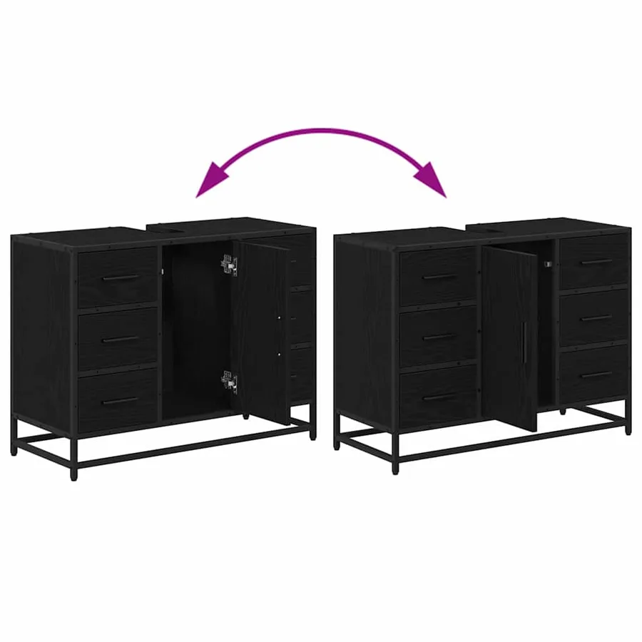 Ensemble de mobilier de salle de bain 3 pcs Chêne noir - 14