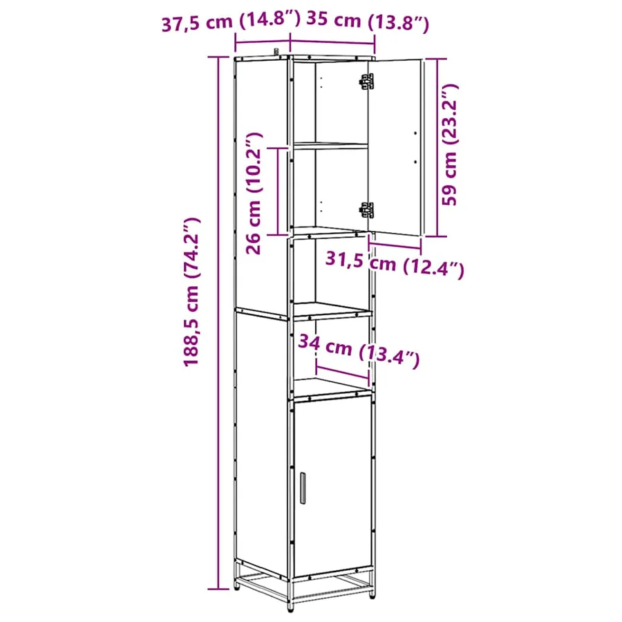 Ensemble de mobilier de salle de bain 3 pcs Bois Ancien - 18