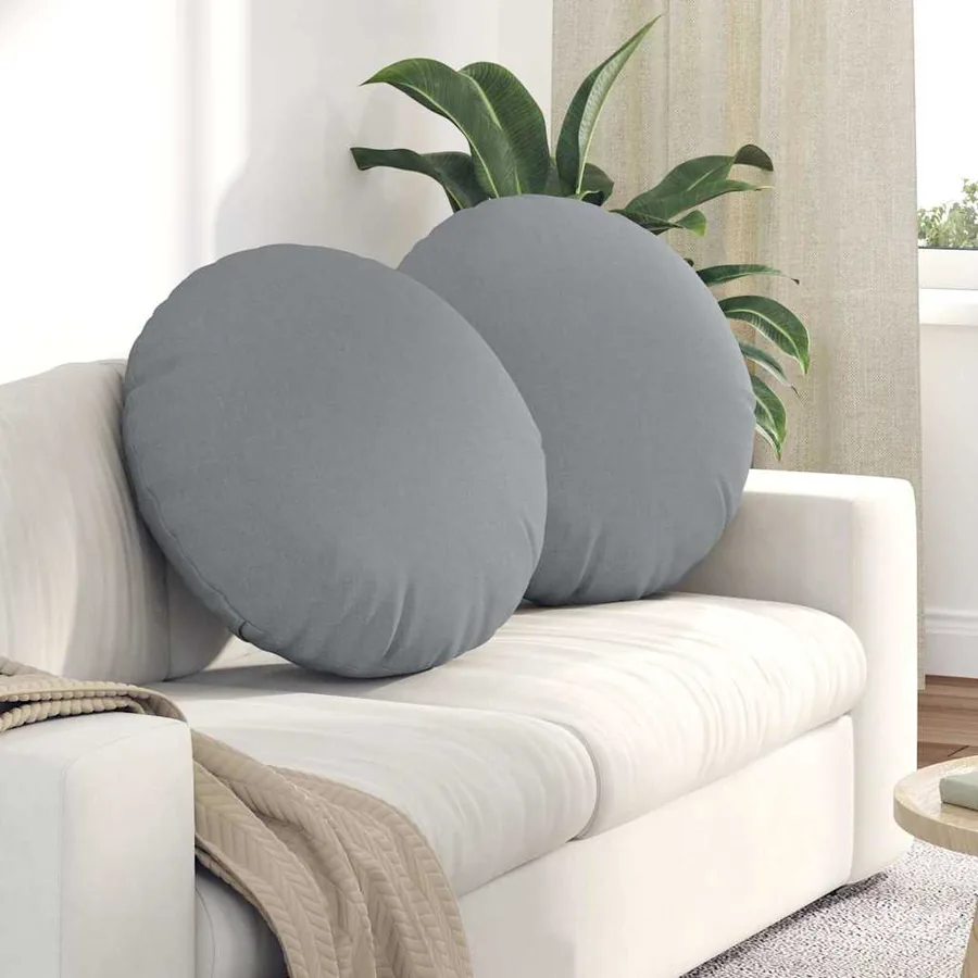 Coussins de siège 2 pcs Gris clair Ø80 x 29 cm tissu