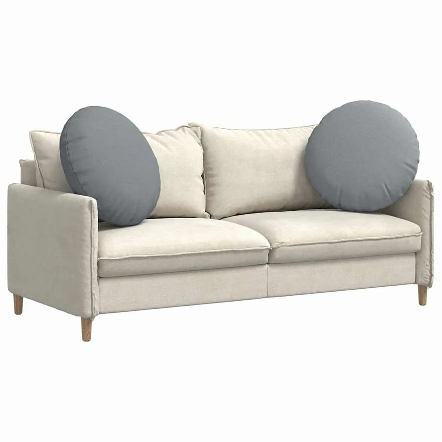 Coussins de siège 2 pcs Gris clair Ø80 x 29 cm tissu - 3