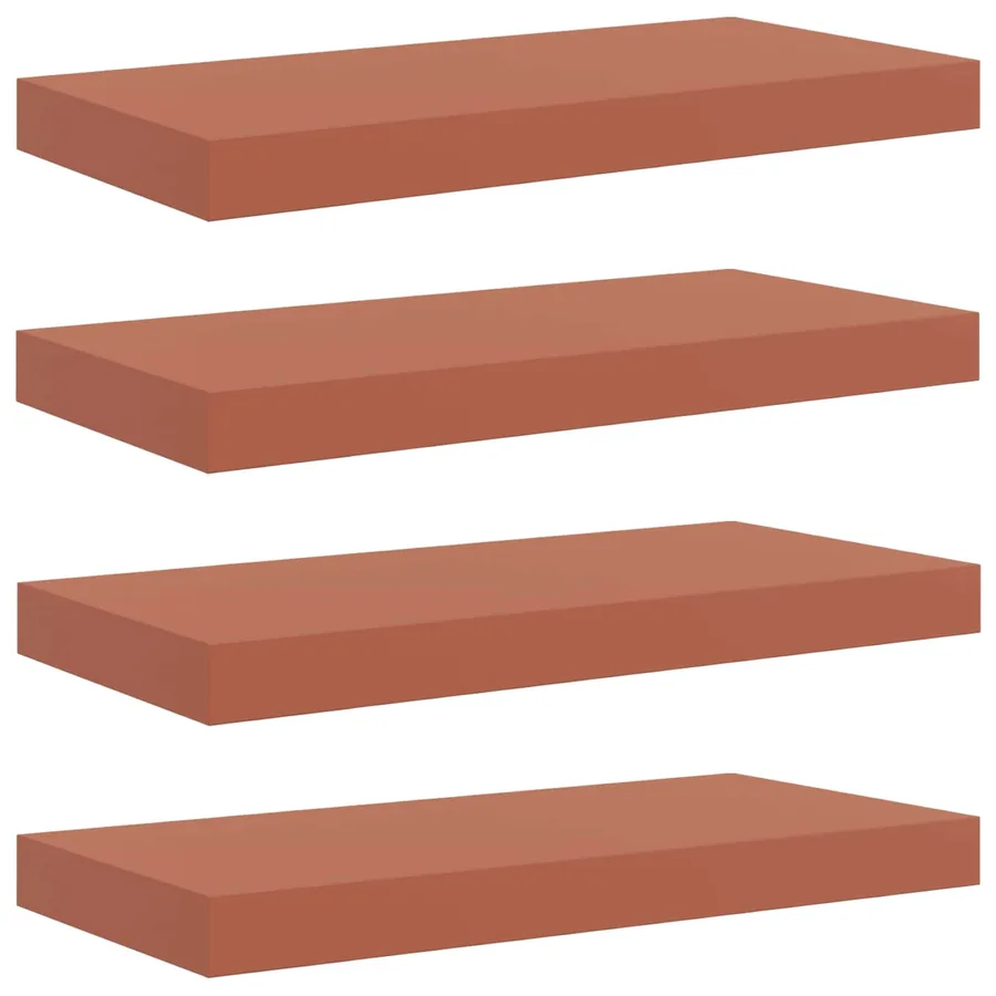 Étagère Murale 4 pcs Rouge 50 x 23 x 4 cm Bois d'ingénierie - 2