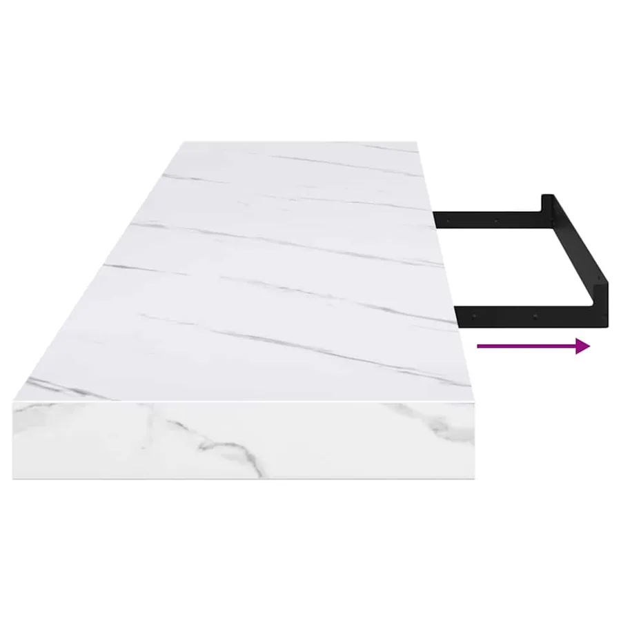 Étagère Murale 2 pcs Marbre blanc 120 x 23,5 x 4 cm - 13