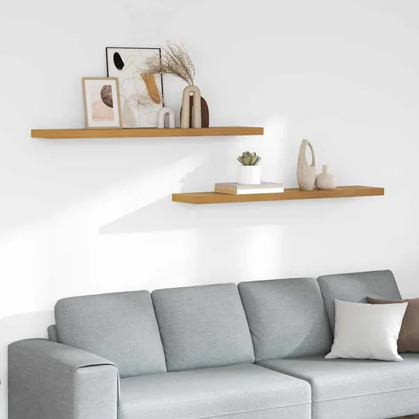 Étagère Murale 2 pcs Beige 120 x 23,5 x 4 cm Bois d'ingénierie