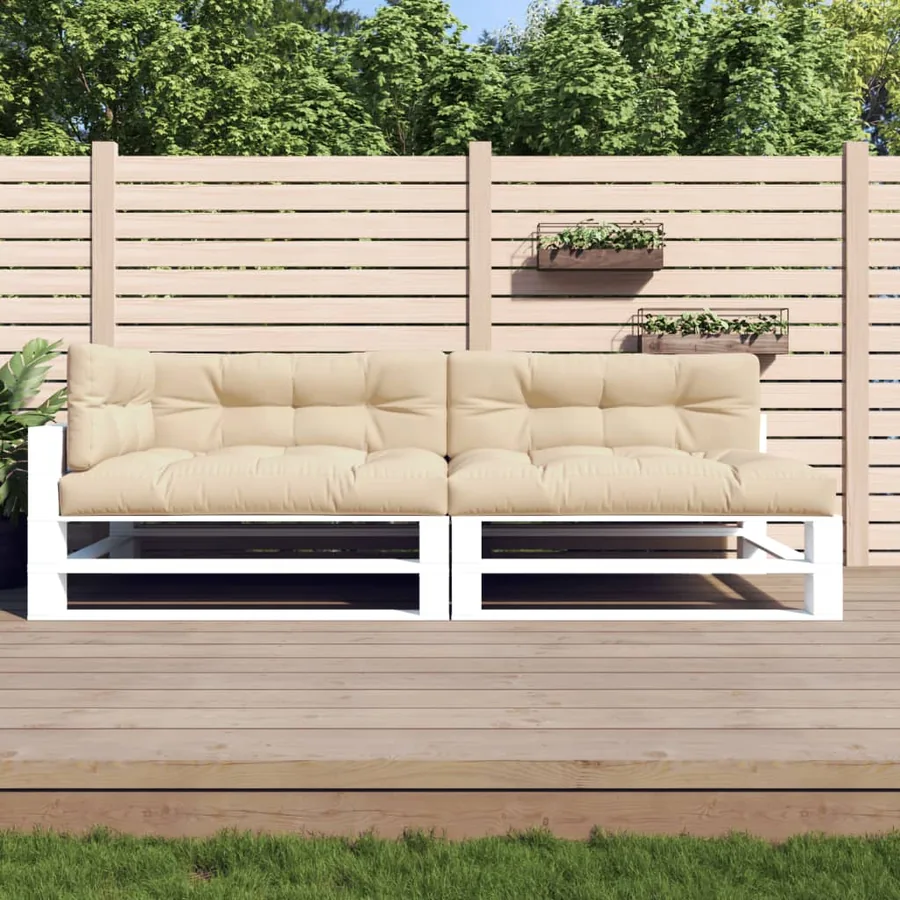 Coussins de palette 5 pcs beige tissu