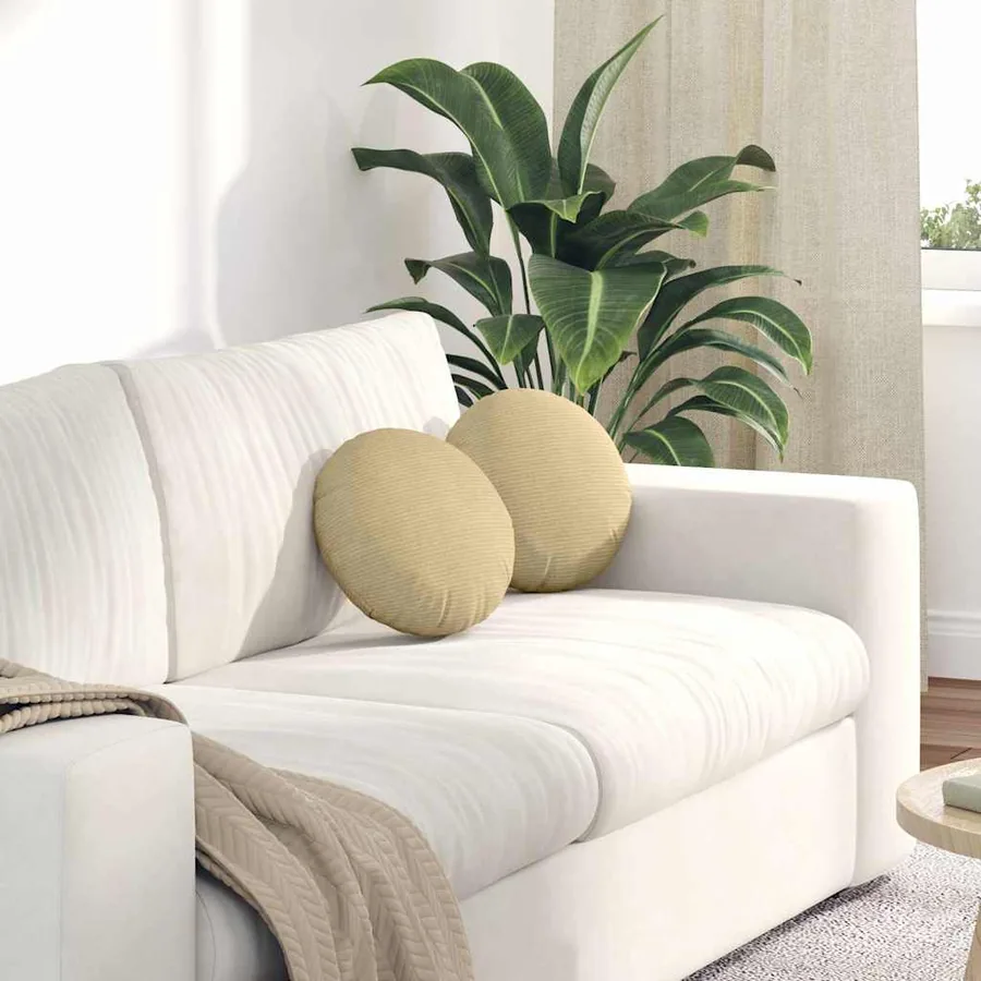 Coussins de siège 2 pcs Vert gris Ø30 x 13 cm