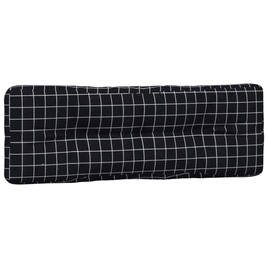 Coussins de palette lot de 2 motif à carreaux noir tissu - 4