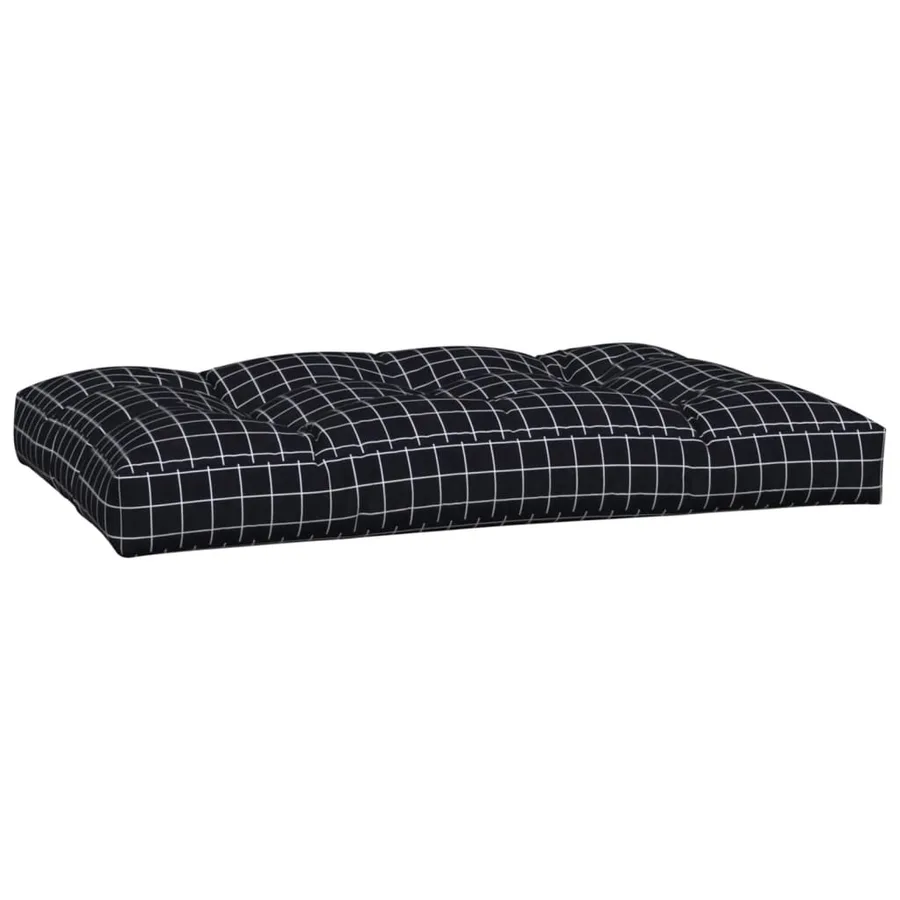 Coussins de palette lot de 2 motif à carreaux noir tissu - 5