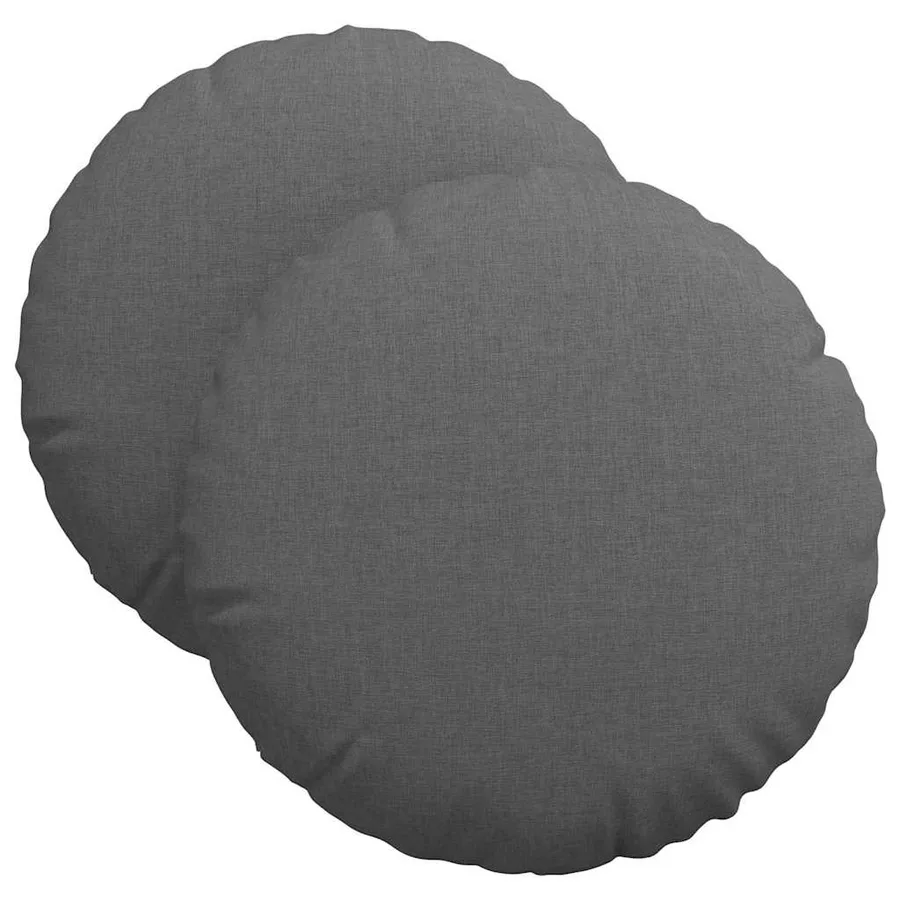 Coussins de siège 2 pcs Gris foncé Ø40 x 13 cm tissu - 2