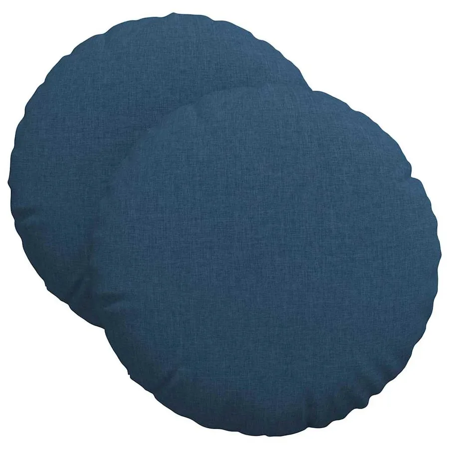 Coussins de siège 2 pcs Bleu Ø40 x 13 cm tissu - 2