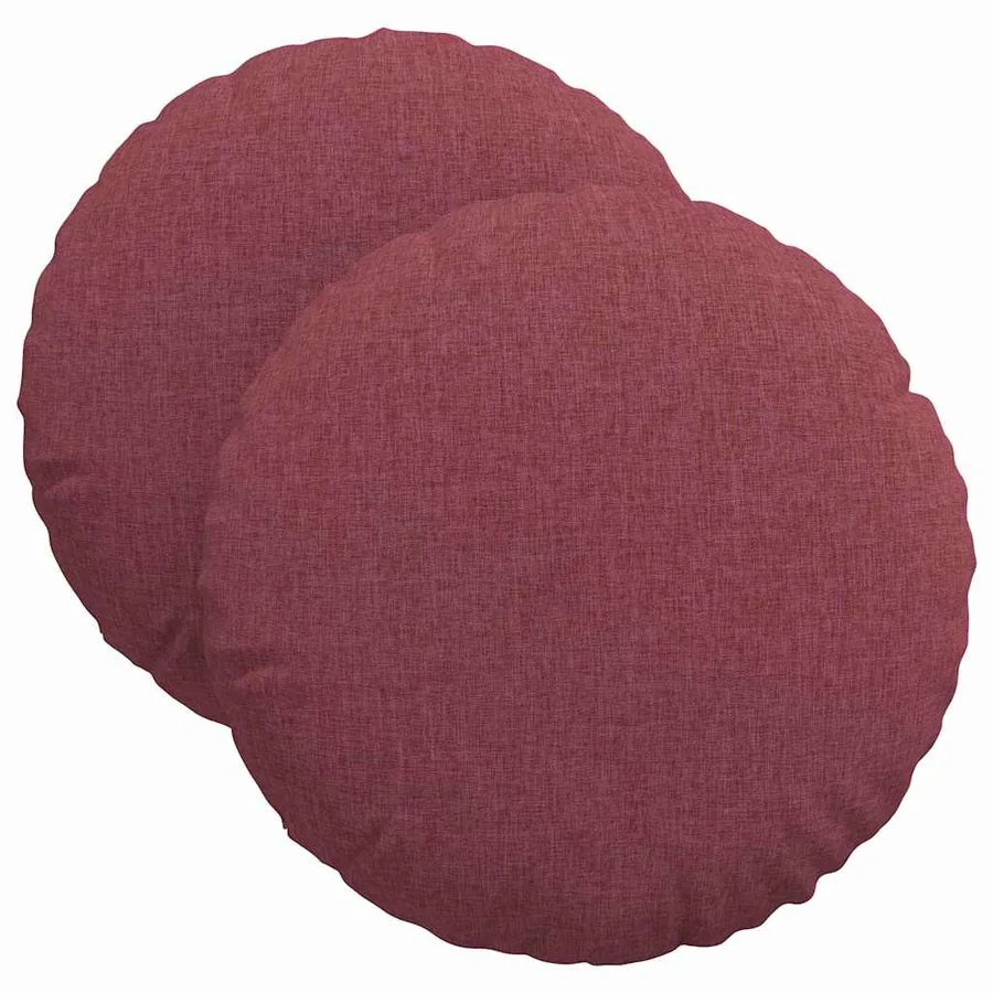 Coussins de siège 2 pcs Bordeaux Ø40 x 13 cm tissu - 2
