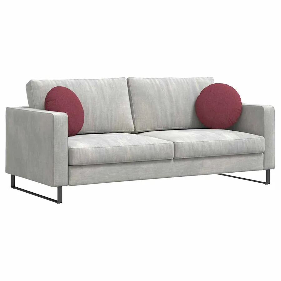 Coussins de siège 2 pcs Bordeaux Ø40 x 13 cm tissu - 3