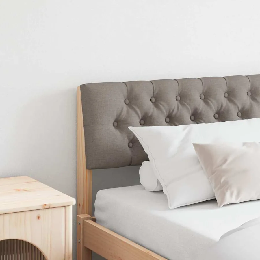 Tête de lit capitonnée Taupe 200 cm Pin massif