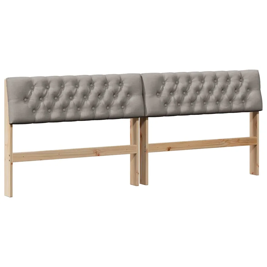 Tête de lit capitonnée Taupe 200 cm Pin massif - 2