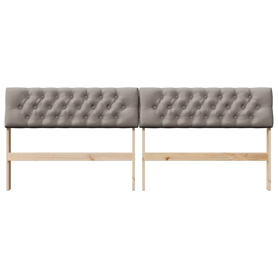 Tête de lit capitonnée Taupe 200 cm Pin massif - 4
