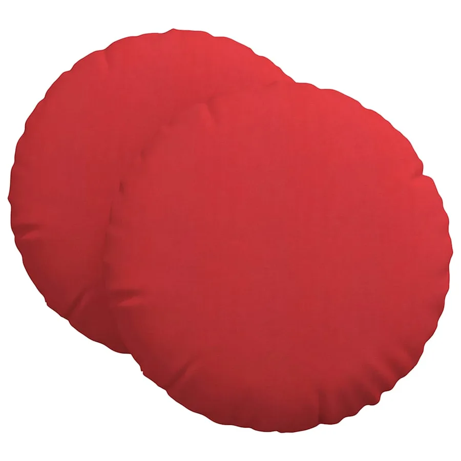 Coussins de siège 2 pcs Rouge Ø60 x 21 cm tissu - 2