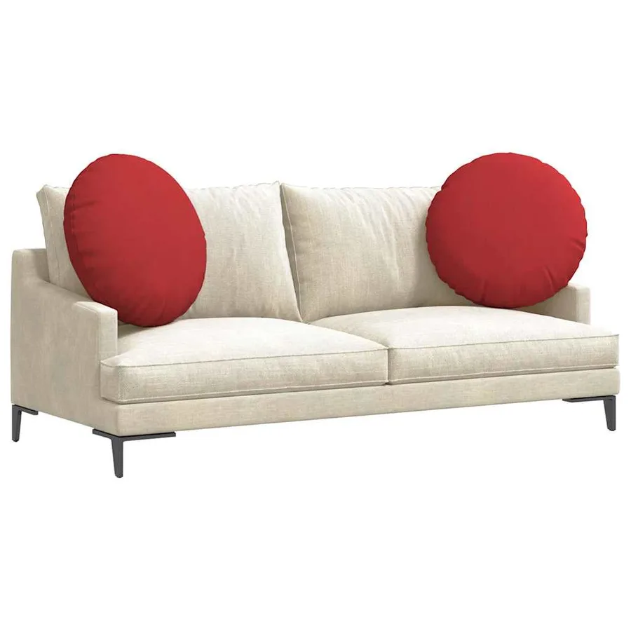 Coussins de siège 2 pcs Rouge Ø60 x 21 cm tissu - 3