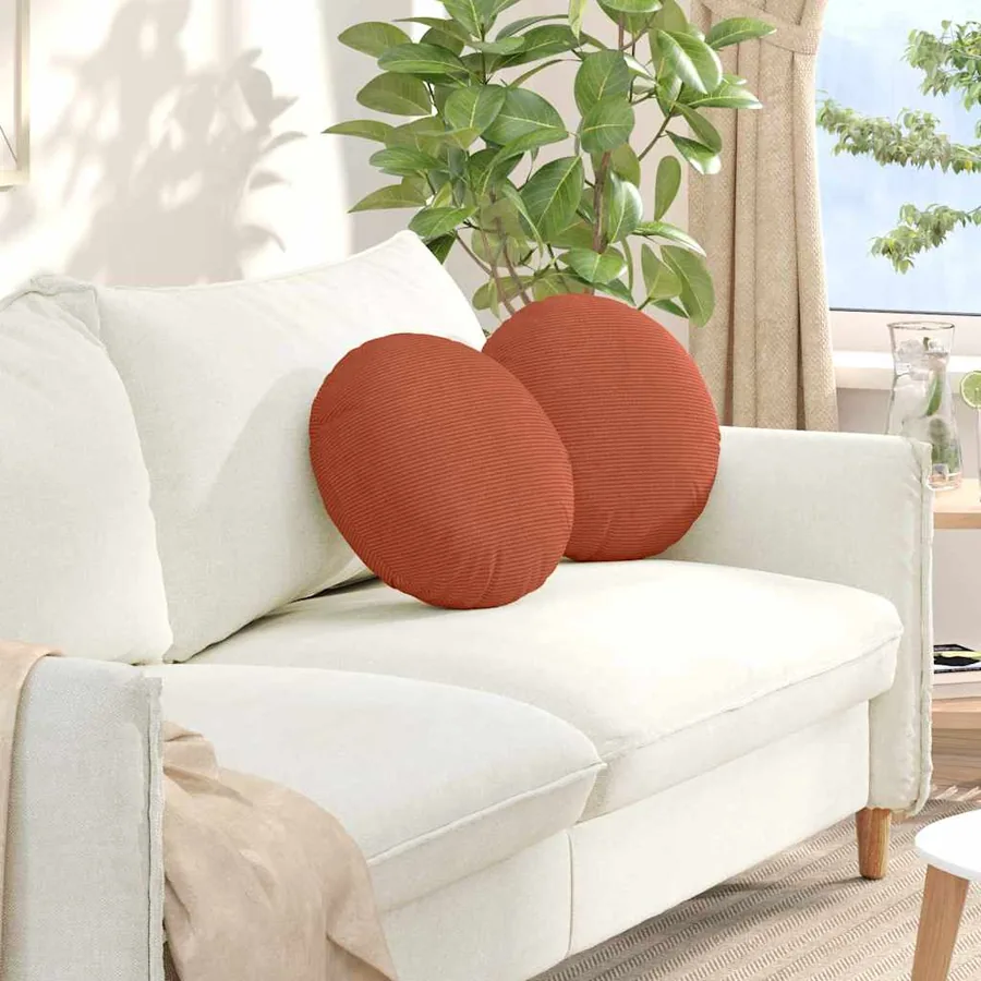 Coussins de siège 2 pcs Rouge orange Ø 40 cm