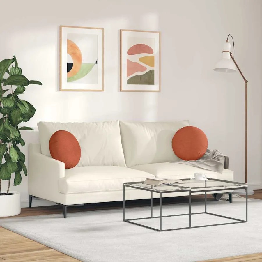 Coussins de siège 2 pcs Rouge orange Ø 40 cm - 4