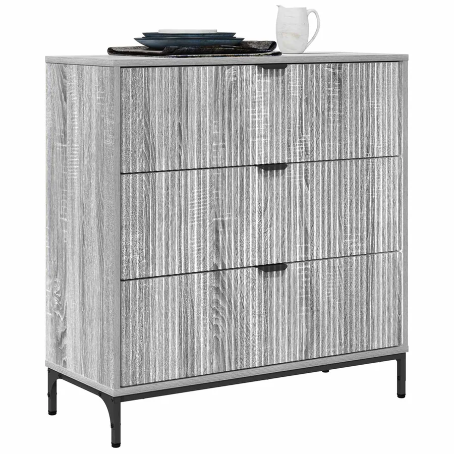 Buffet Gris Sonoma 79,5 x 33 x 82 cm Bois d'ingénierie - 3