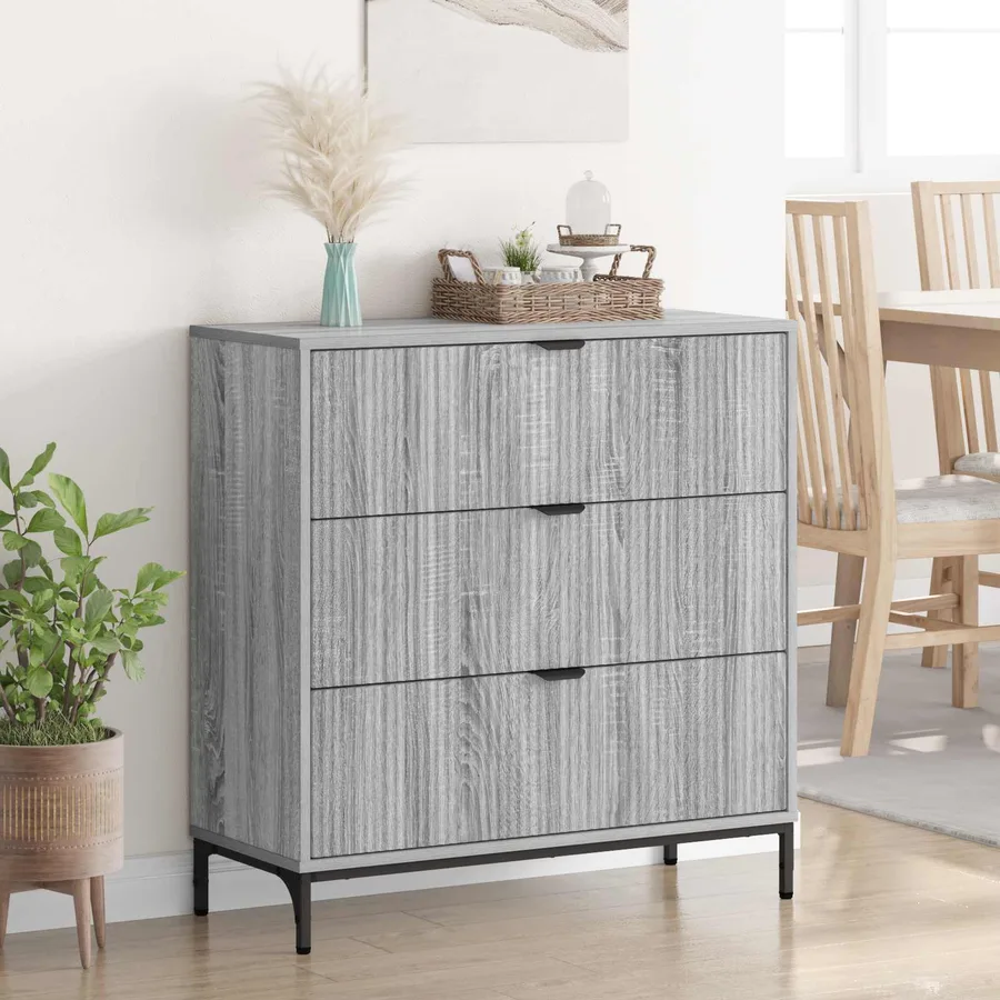 Buffet Gris Sonoma 79,5 x 33 x 82 cm Bois d'ingénierie - 4