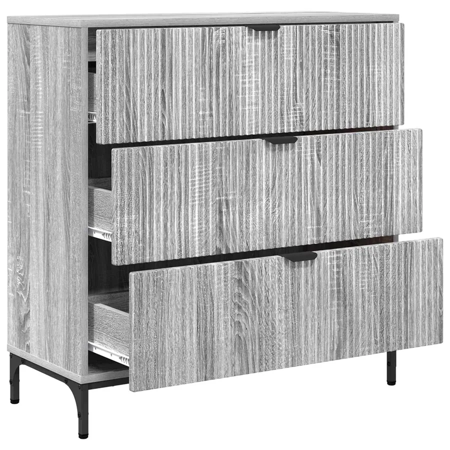 Buffet Gris Sonoma 79,5 x 33 x 82 cm Bois d'ingénierie - 5