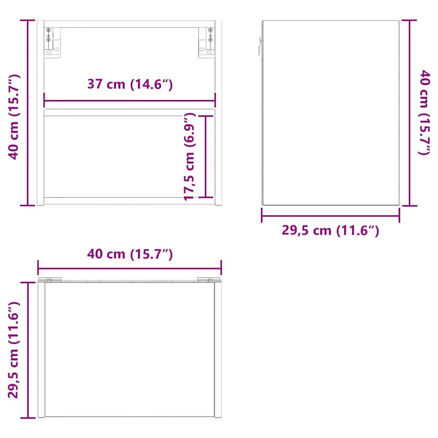 Armoire suspendue Chêne artisanal 40 x 29,5 x 40 cm - 13