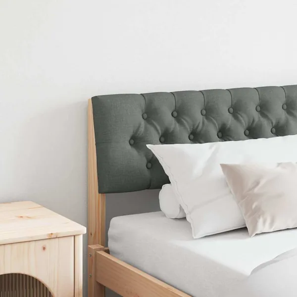Tête de lit capitonnée Gris foncé 200 cm Pin massif