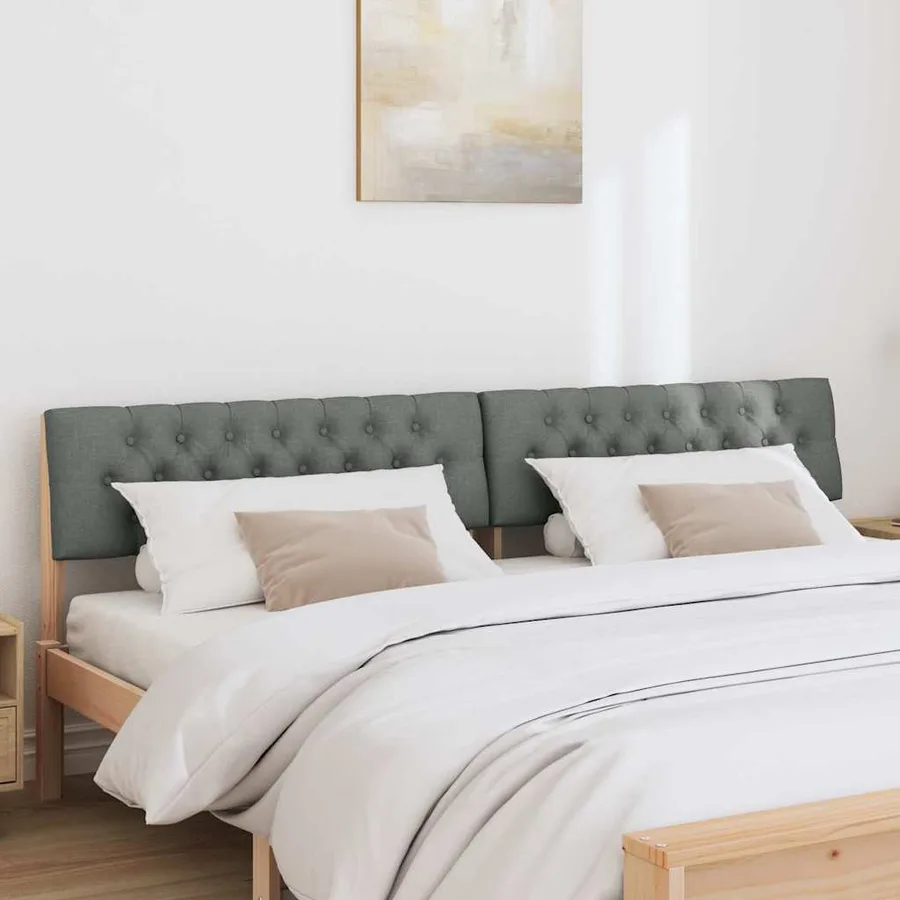 Tête de lit capitonnée Gris foncé 200 cm Pin massif - 3