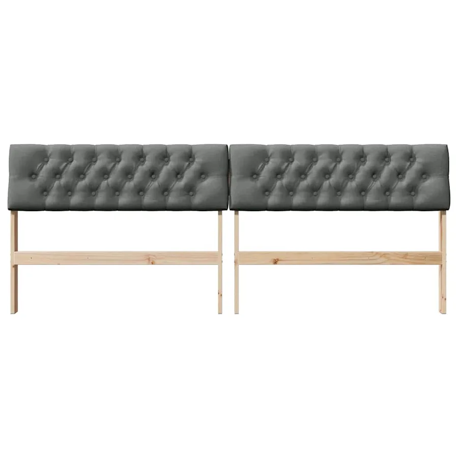 Tête de lit capitonnée Gris foncé 200 cm Pin massif - 4