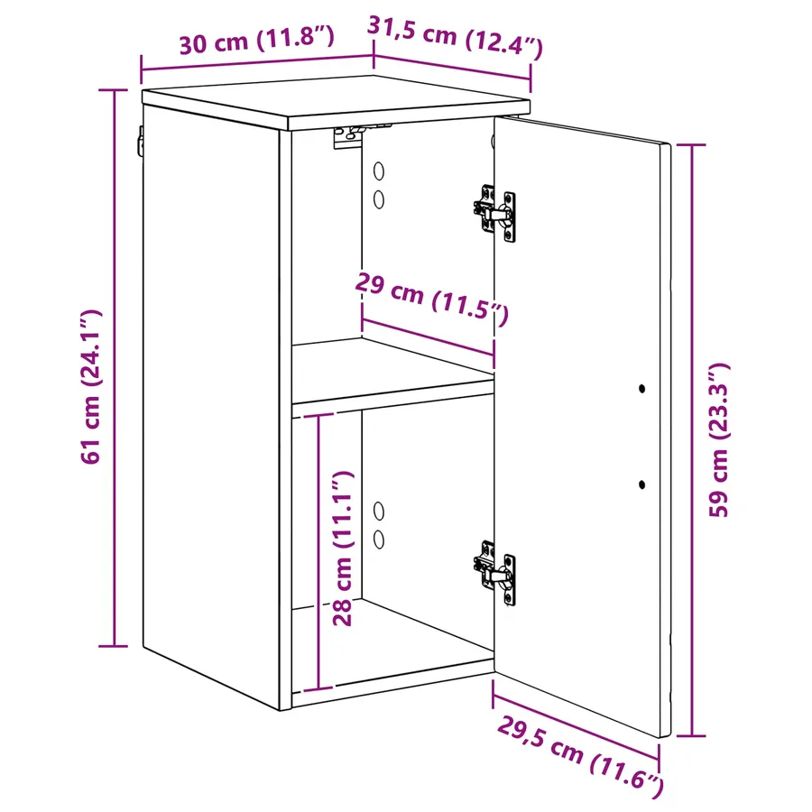 Cabinet de salle de bain Blanc 39 x 23,5 x 65 cm - 14