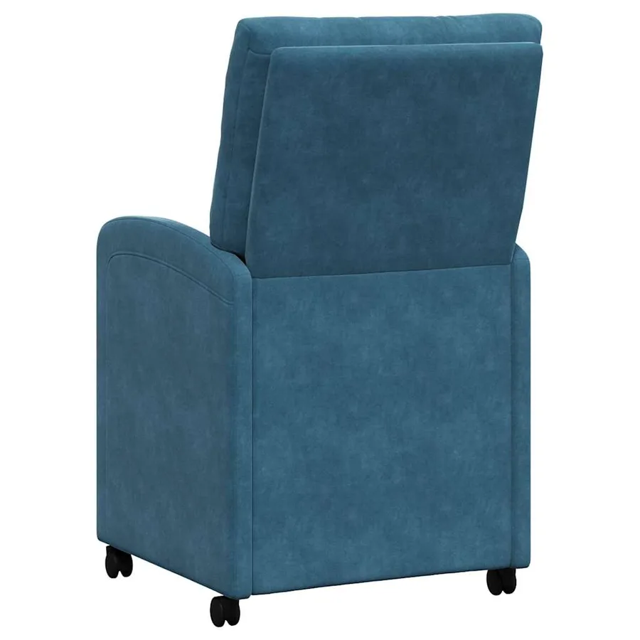 Chaises de Salle à Manger avec Roues 2 pcs Bleu 58 x 67 x 97 cm - 6