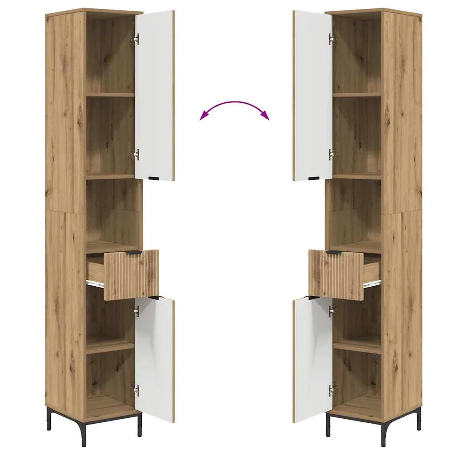 Ensemble de mobilier de salle de bain 4 pc Chêne artisanal - 13