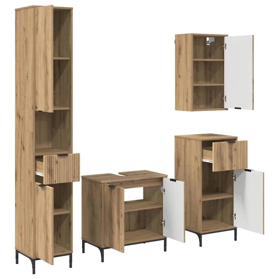 Ensemble de mobilier de salle de bain 4 pc Chêne artisanal - 2