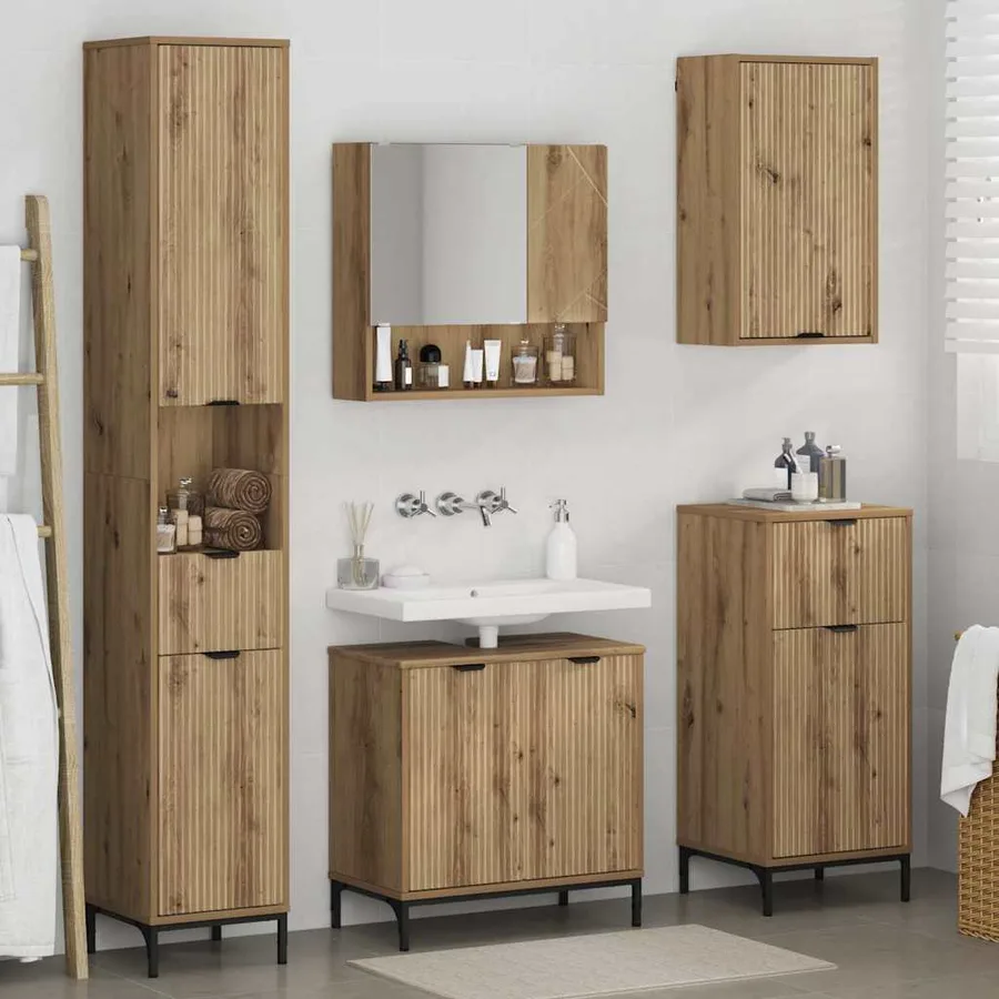 Ensemble de mobilier de salle de bain 4 pc Chêne artisanal - 4
