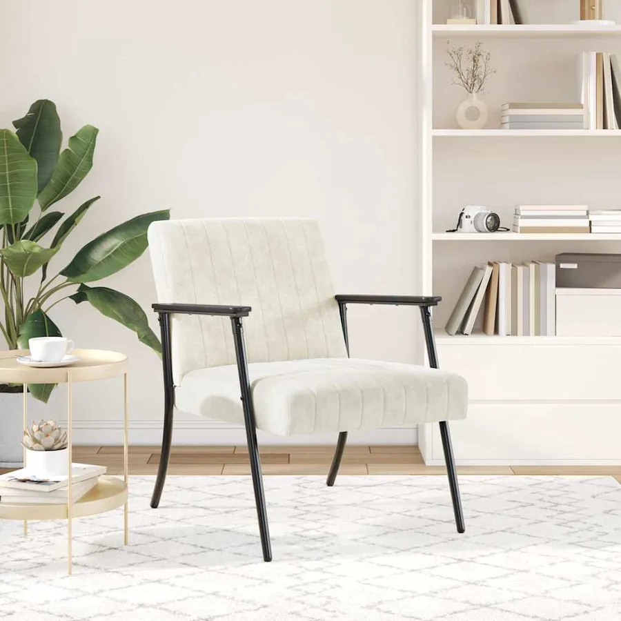 fauteuil Crème 59 x 75 x 78 cm Velours - 3