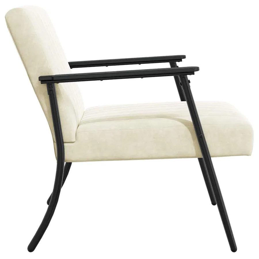 fauteuil Crème 59 x 75 x 78 cm Velours - 5