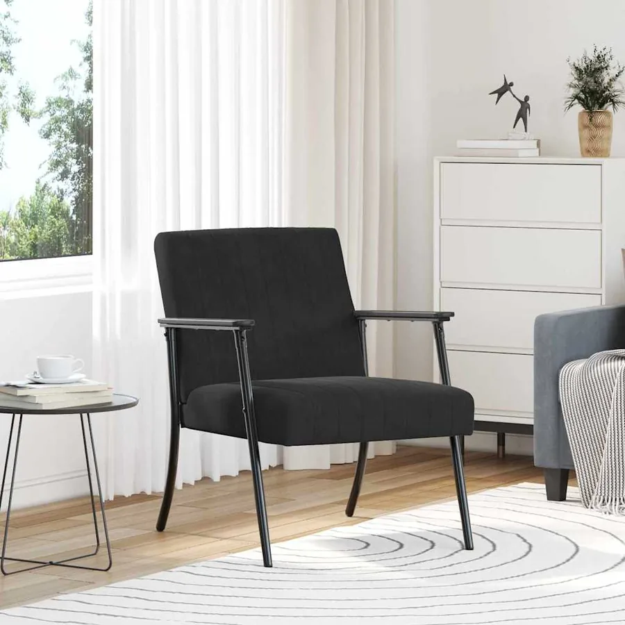 fauteuil Noir 59 x 75 x 78 cm Velours